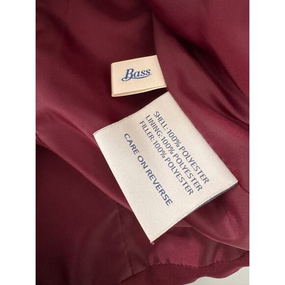 G.H. Bass Small Quilted Snap Front Vest 100% Polyester Maroon Red - Picture 4 of 8